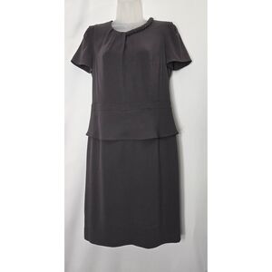 Gerard Darel Elegant Gray Dress With A Jeweled Neckline
